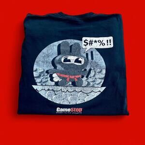 Vtg GameStop Buck the Bunny Ninja Tee - Size L